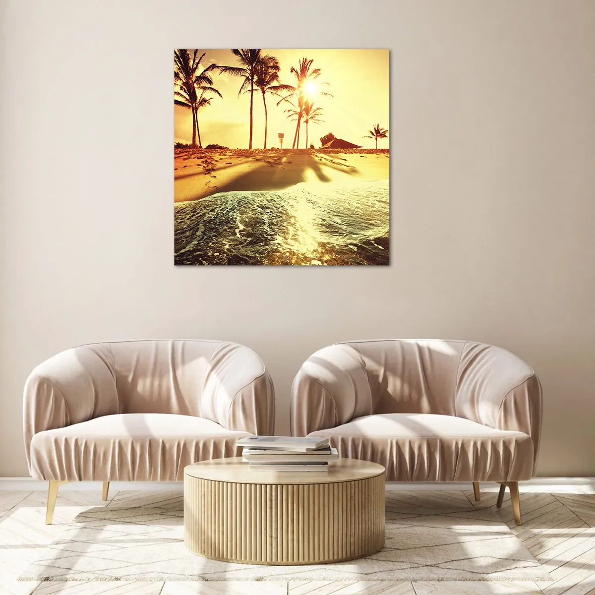 Quadro em vidro - Califórnia à tarde - 50x50 cm