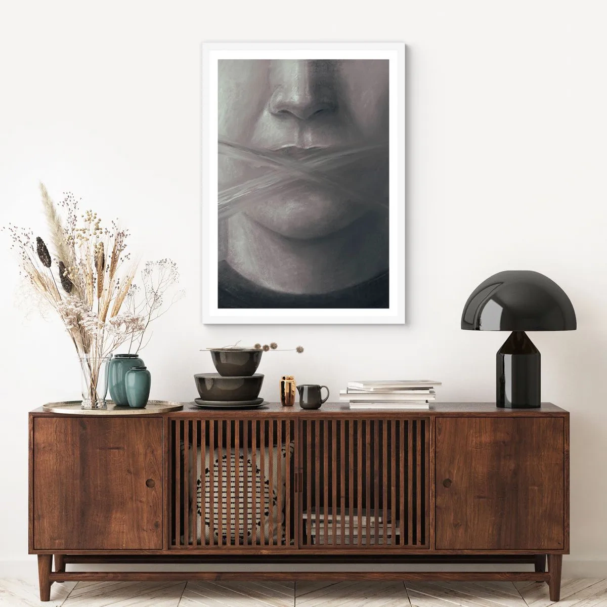 Pôster em moldura branca - Nem uma palavra - 61x91 cm