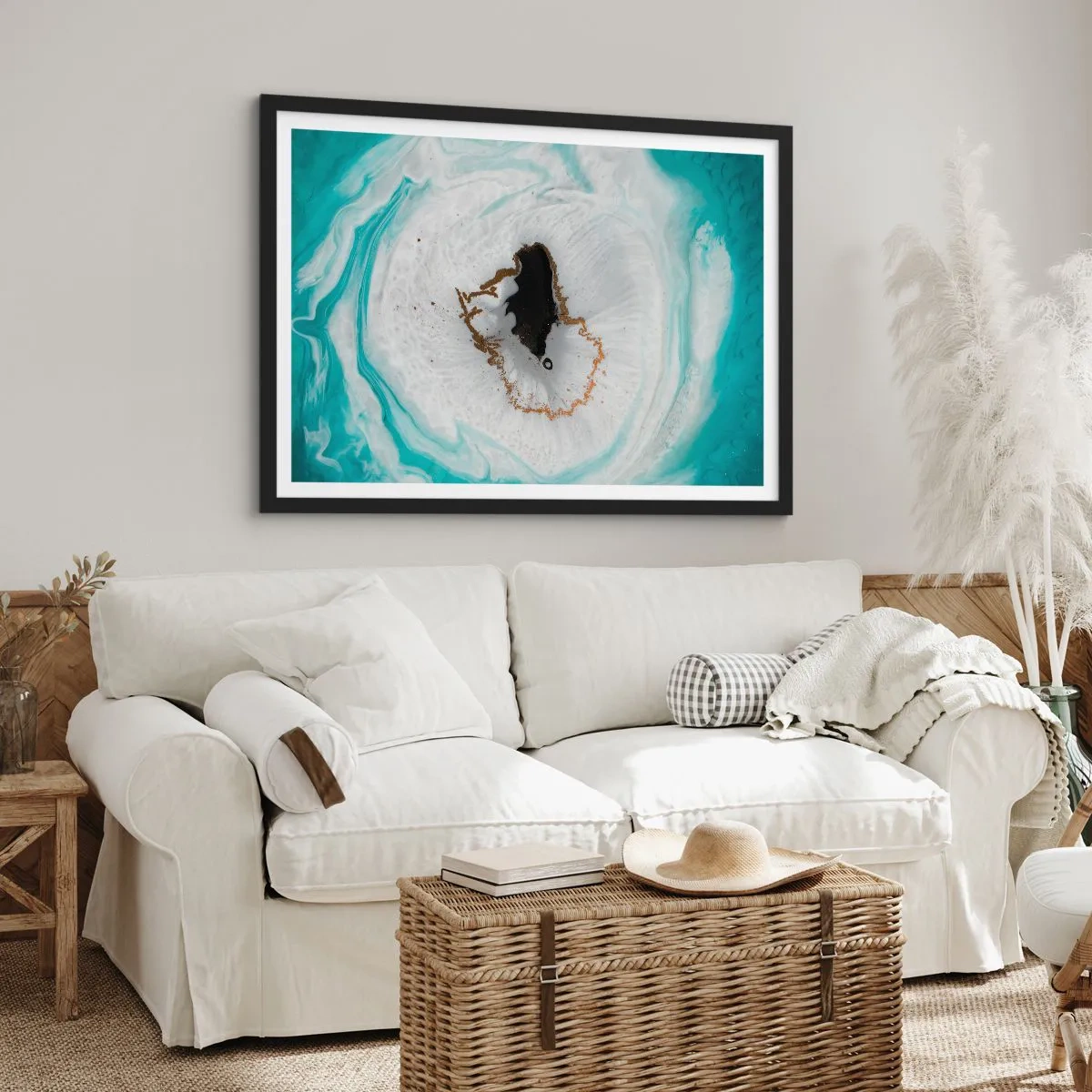 Pôster com moldura preta - Penetrar no interior - 70x50 cm