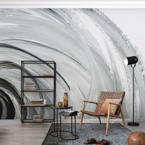 Papel de Parede Premium Sand - Composição orbital - Minimalista, Pedaço, Pintar - 200x140 cm