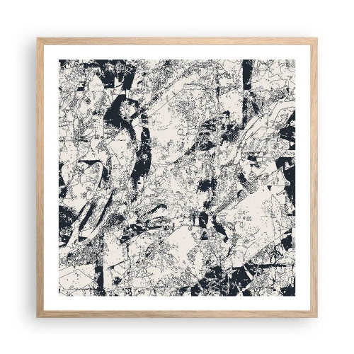 Pôster com moldura de carvalho claro - Interpenetração de opostos - 60x60 cm