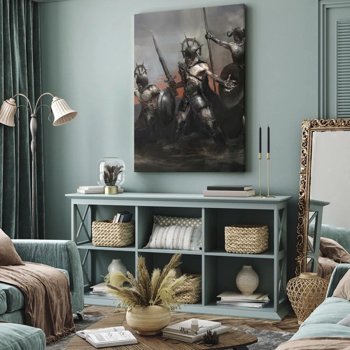 Quadro em tela - Com ou em um escudo - 45x80 cm