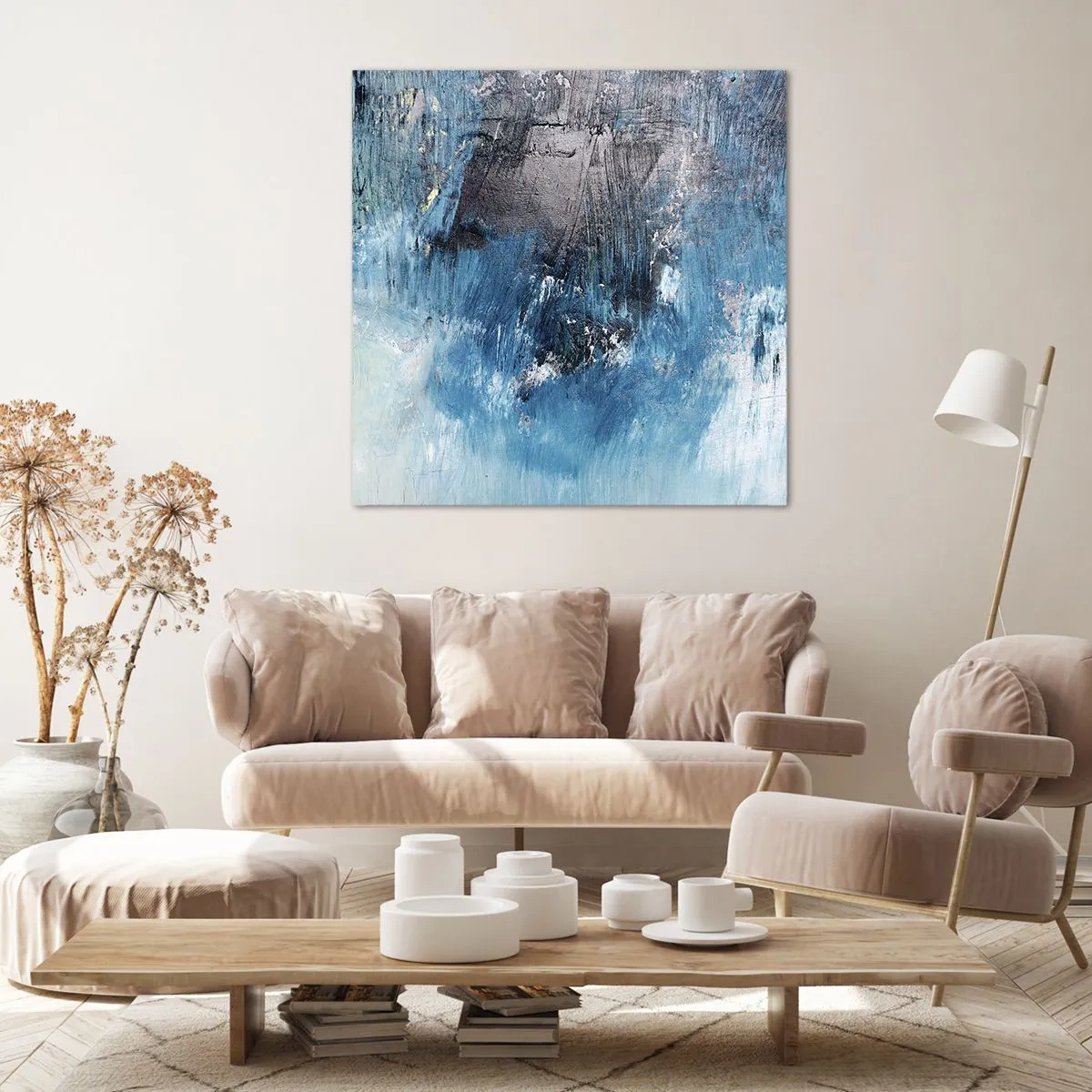 Quadro em tela - Rapsódia em azul - 30x30 cm