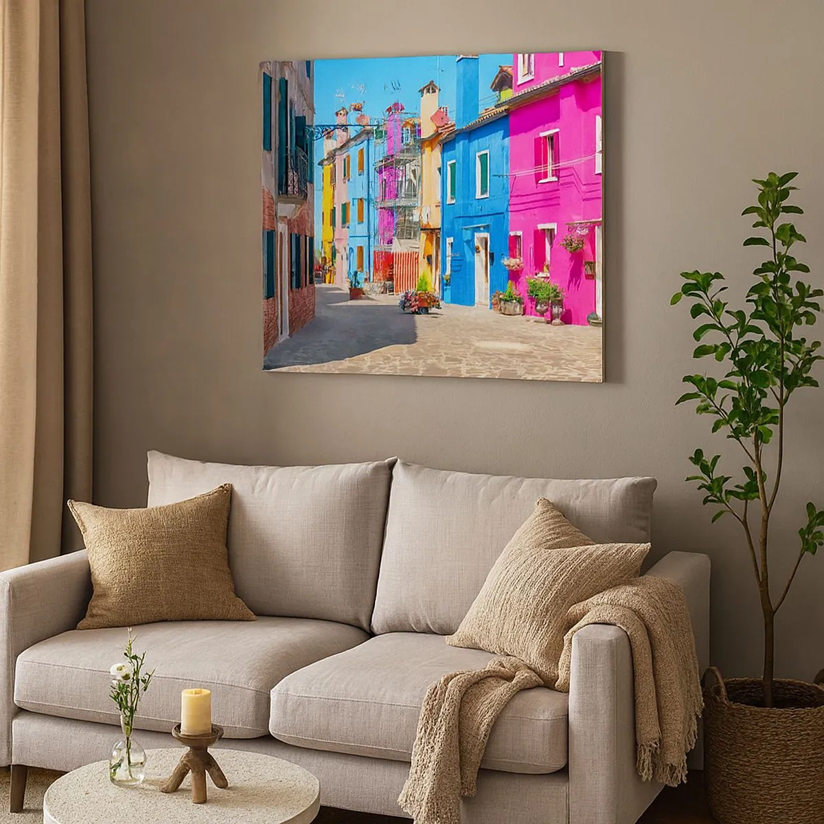 Quadro em tela - A Cidade dos Papagaios - 30x30 cm
