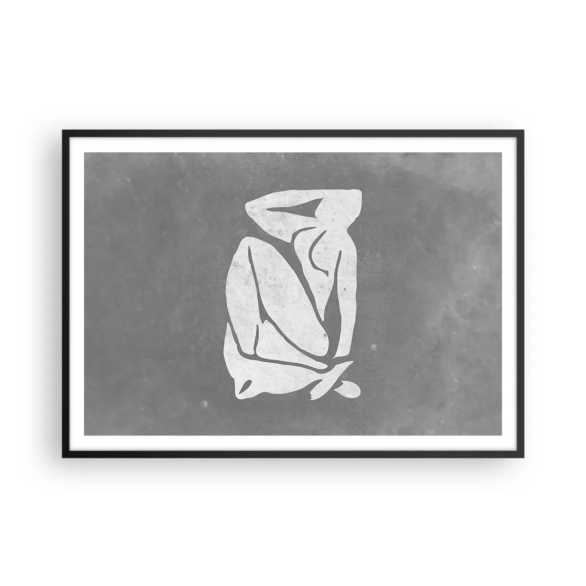 Pôster com moldura preta - Nos pensamentos - 100x70 cm