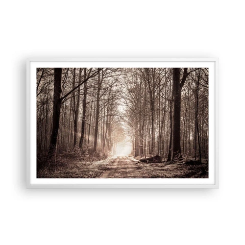 Pôster em moldura branca - Catedral na Floresta - 91x61 cm