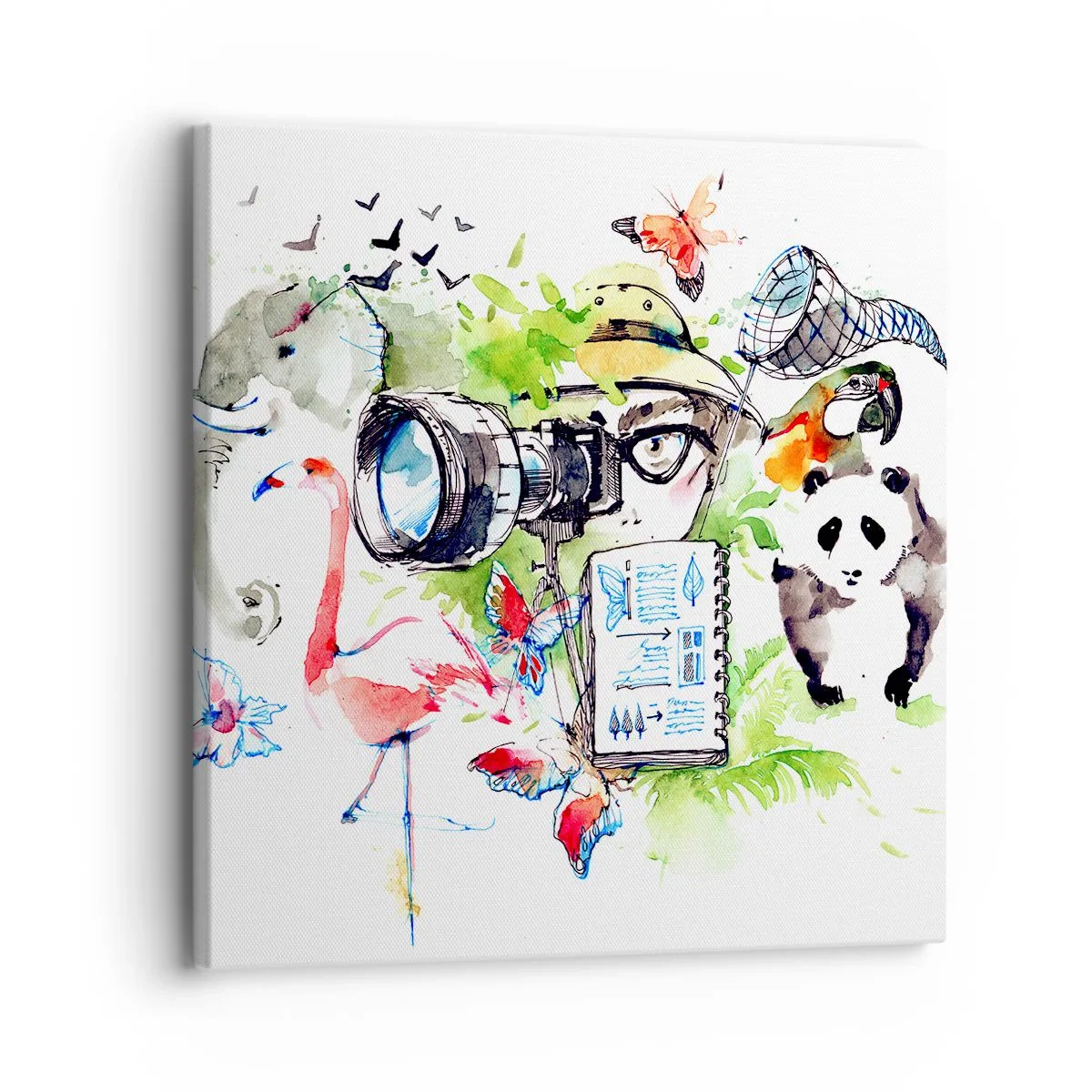 Quadro em tela - Através da lente do viajante - 30x30 cm