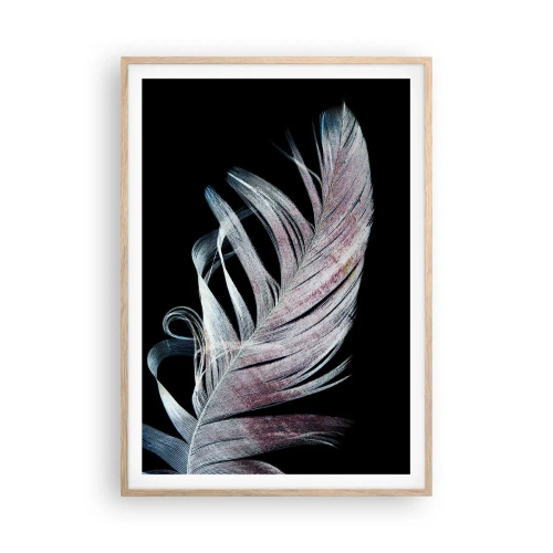 Pôster com moldura de carvalho claro - Pense no toque - 70x100 cm