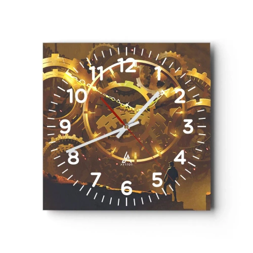 Relógio de parede - Relógio em vidro - Na origem do tempo - 40x40 cm