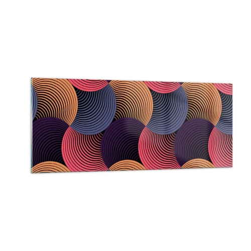 Quadro em vidro - Num ritmo circular - 100x40 cm