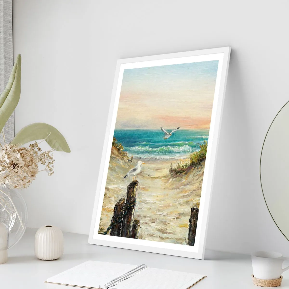 Pôster em moldura branca - Refúgio sem vento - 61x91 cm