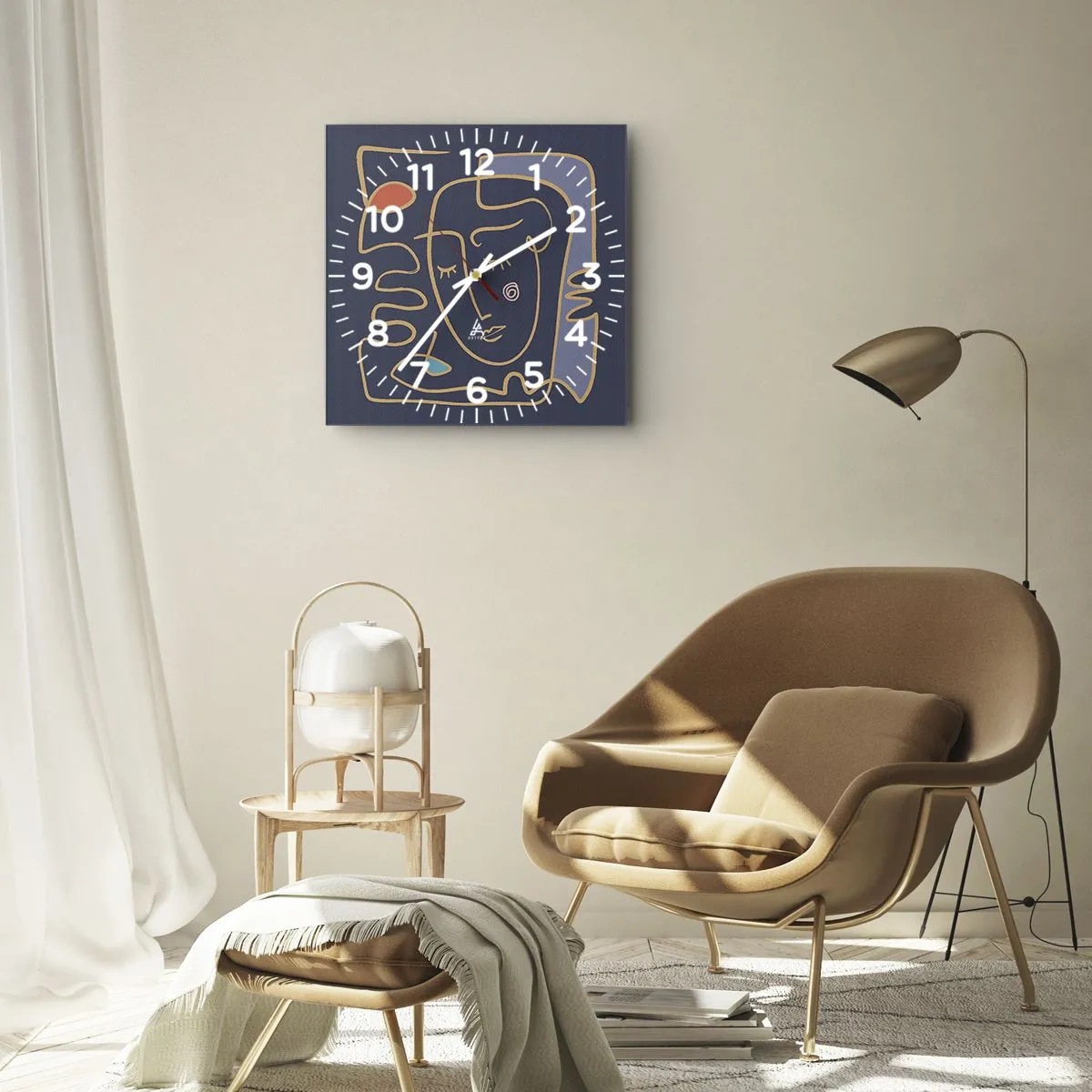 Relógio de parede - Relógio em vidro - Nos pensamentos - 30x30 cm