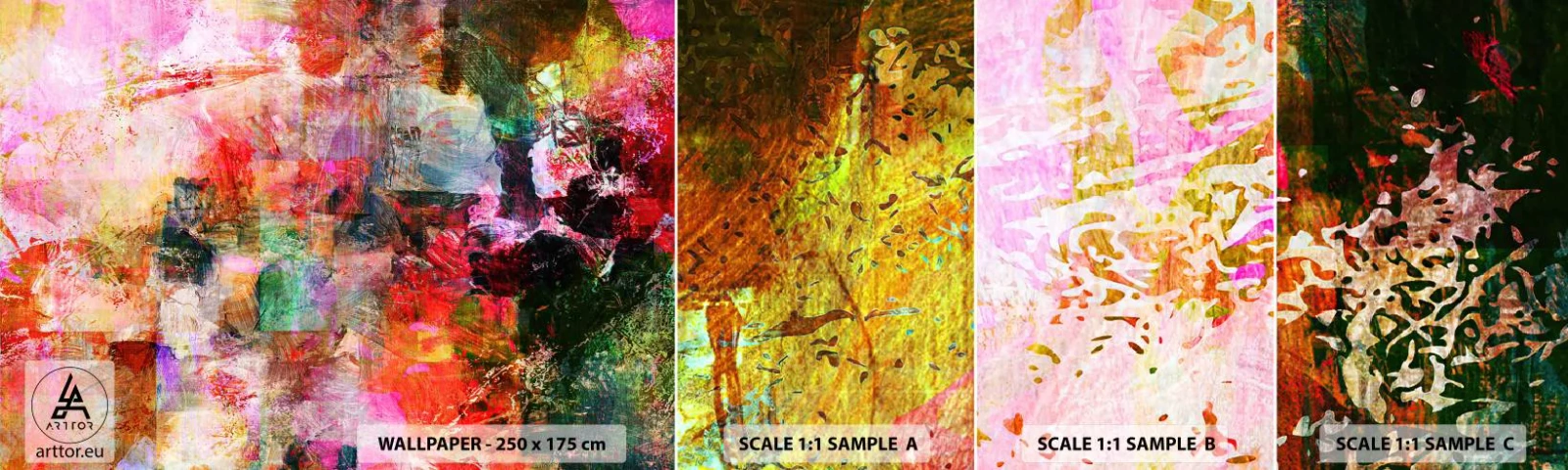 Amostra de Papel de Parede Standard Eco - Viagem rosa - Abstração, Pedaço, Gráficos - 100x30 cm