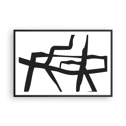 Pôster com moldura preta - Projeto preto e branco - 91x61 cm