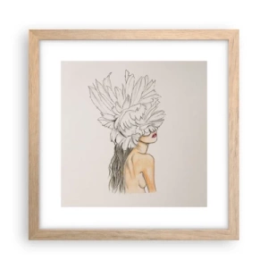 Pôster com moldura de carvalho claro - Beleza coroada - 30x30 cm