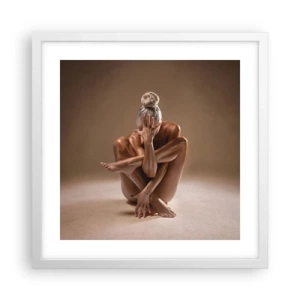 Pôster em moldura branca - Unidade de corpo e alma - 40x40 cm