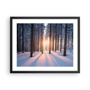 Pôster com moldura preta - Preto no branco - 50x40 cm