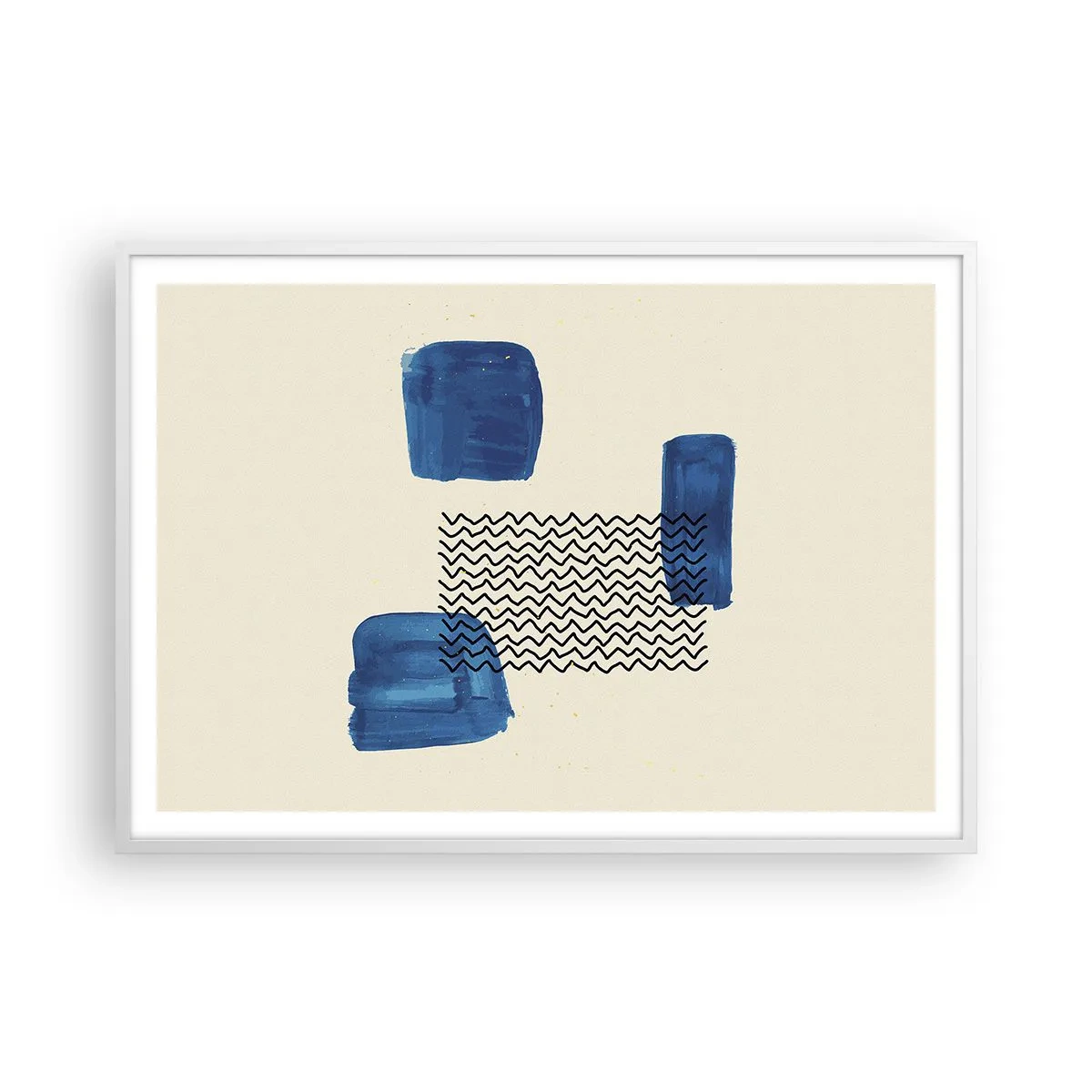 Pôster em moldura branca - Quarteto abstrato - 100x70 cm