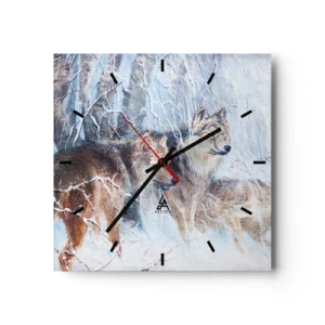 Relógio de parede - Relógio em vidro - Atenção! Está a vir... - 30x30 cm