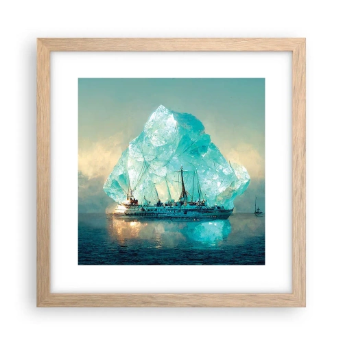Pôster com moldura de carvalho claro - Diamante Ártico - 30x30 cm