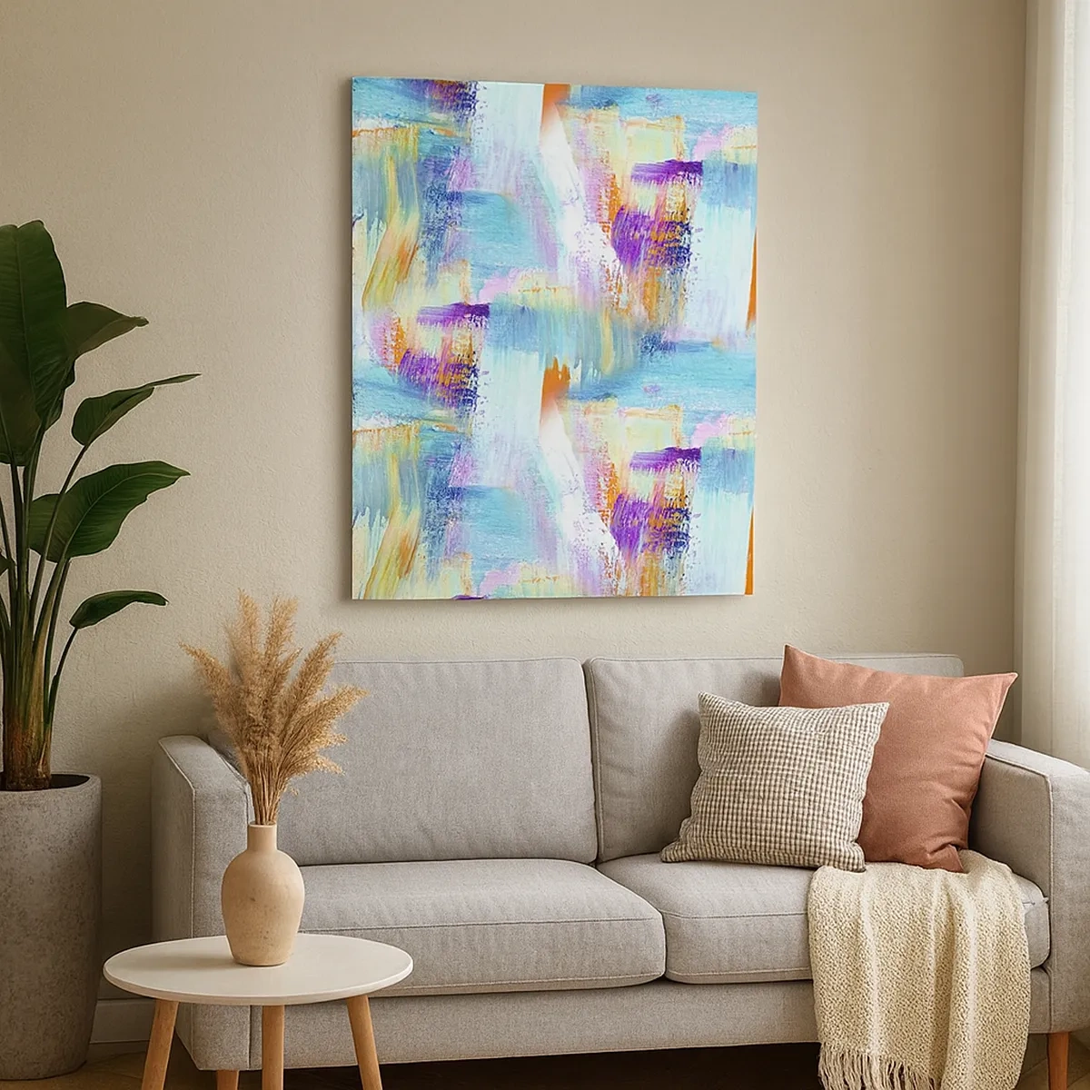 Quadro em tela - Uma alegre coposição de camadas - 50x70 cm