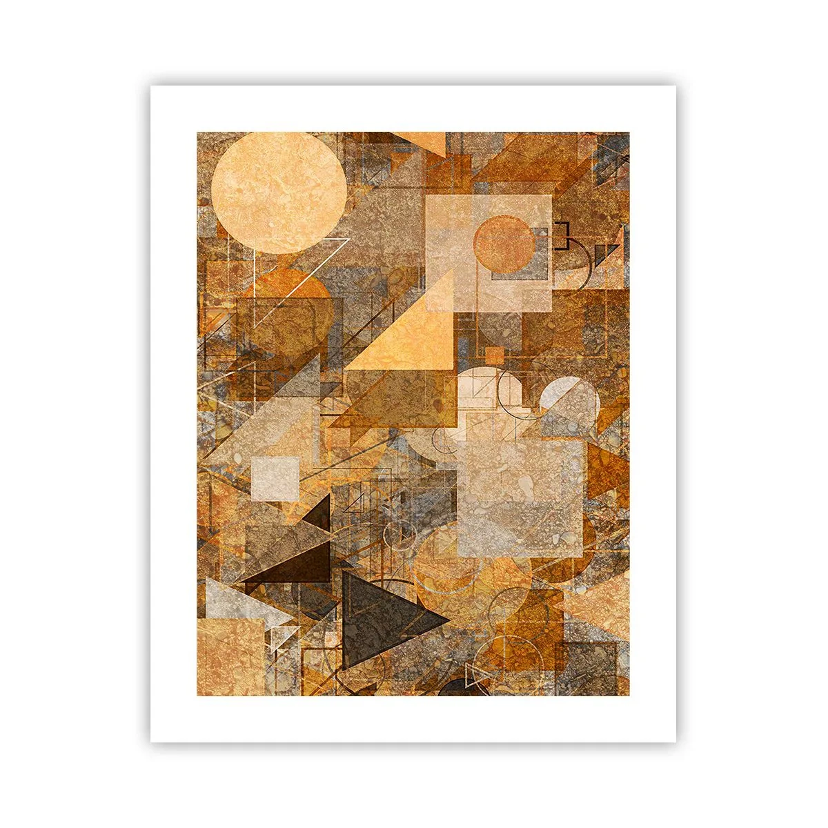 Pôster - Estudo Cubista em Bronze - 40x50 cm