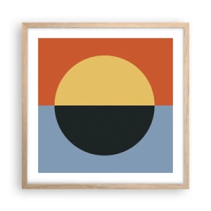 Pôster com moldura de carvalho claro - Composição do calor e do frio - 50x50 cm