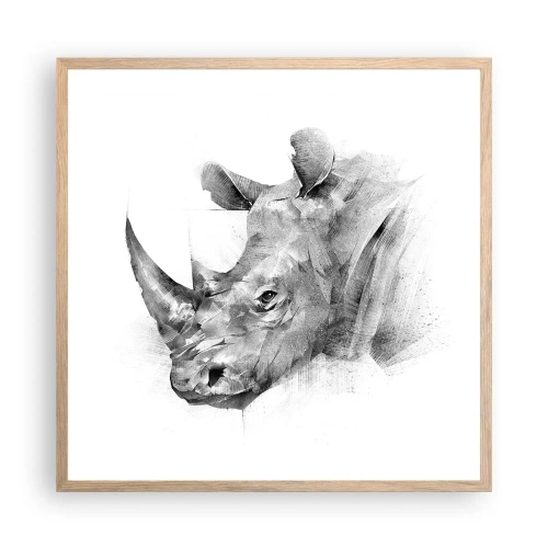 Pôster com moldura de carvalho claro - Retrato africano - 60x60 cm