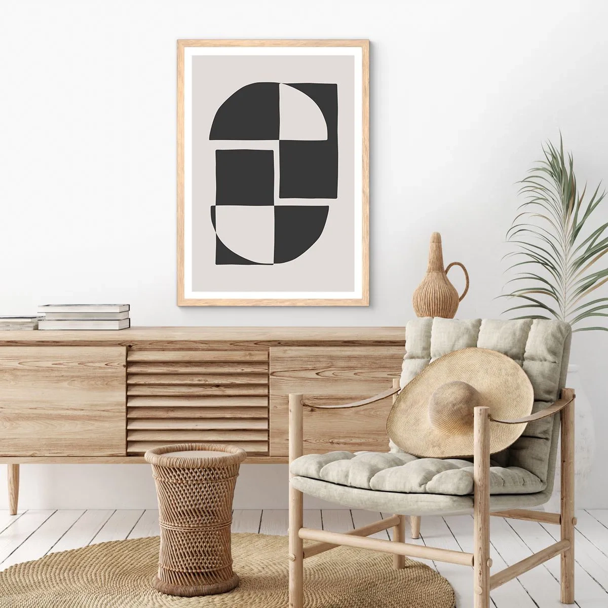 Pôster com moldura de carvalho claro - Antítese – síntese - 40x50 cm