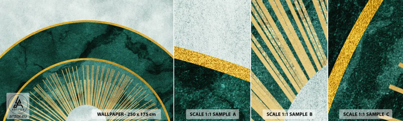 Amostra de Papel de Parede Standard Eco - Outro sistema solar - Art Deco, Moderno, Abstração - 100x30 cm