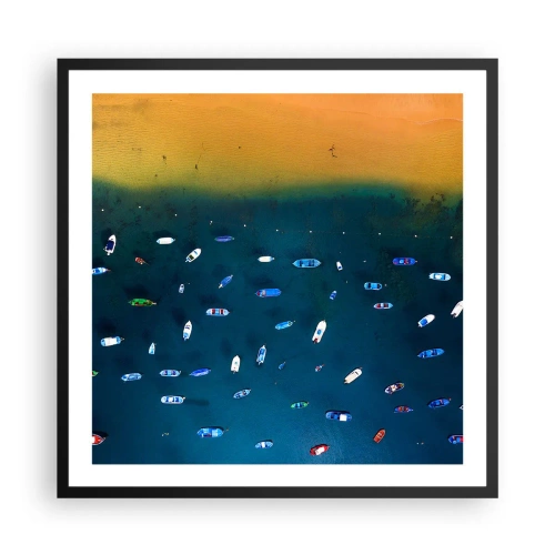 Pôster com moldura preta - Jogo de férias - 60x60 cm