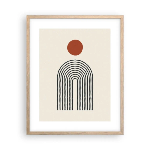 Pôster com moldura de carvalho claro - Magnetismo de formas e cores - 40x50 cm