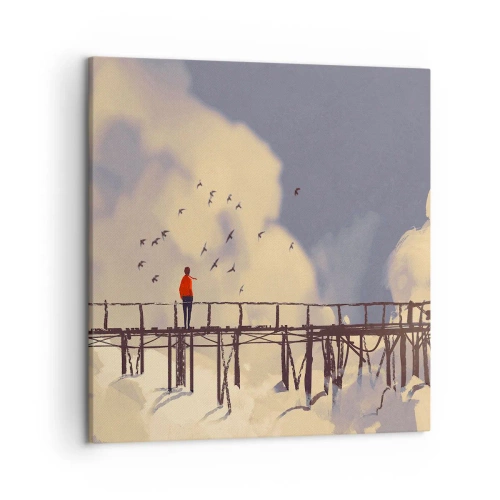 Quadro em tela - Saudade azul - 50x50 cm