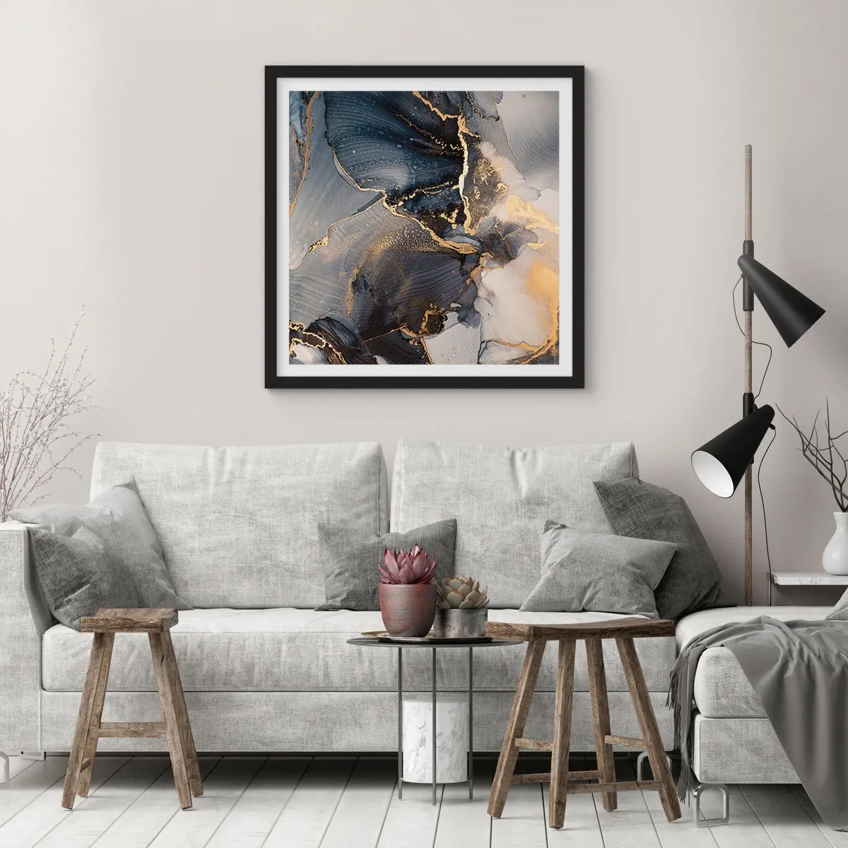 Pôster com moldura preta - A vida da pedra - 50x50 cm