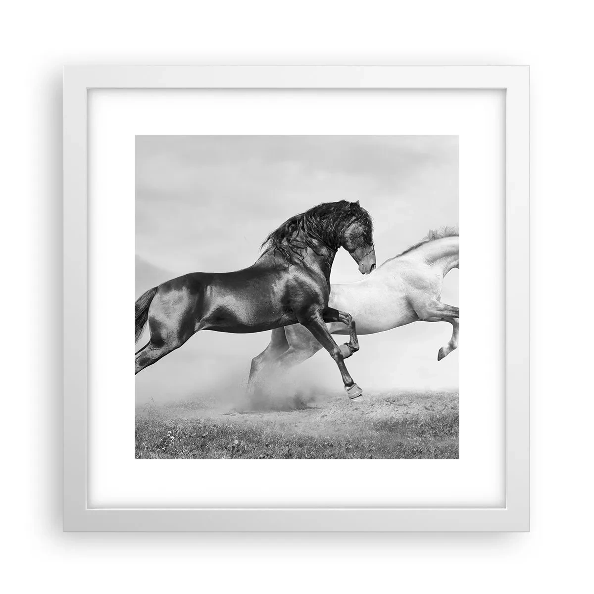 Pôster em moldura branca - Anjos e demônios - 30x30 cm