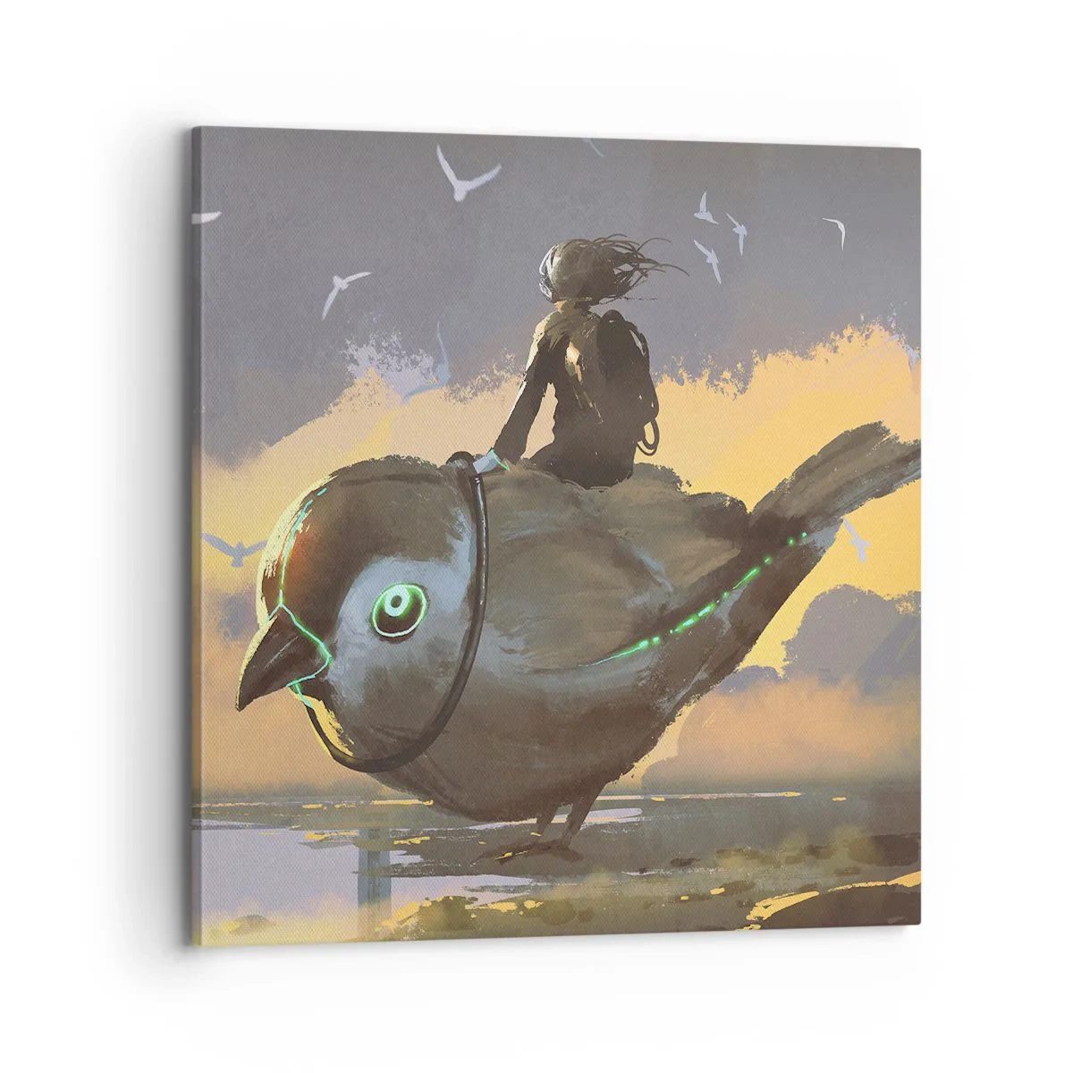 Quadro em tela - Uma parada numa viagem fantástica - 70x70 cm