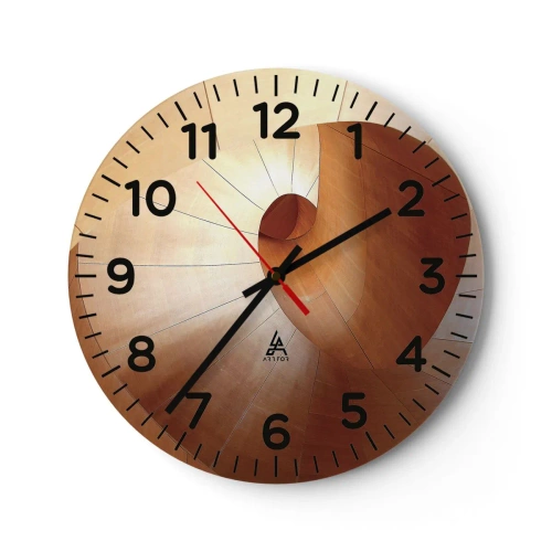 Relógio de parede - Relógio em vidro - Serpentina arquitetônica - 40x40 cm