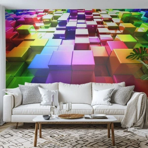 Papel de Parede Standard Eco - Op-art juntos como uma equipa - Abstração, Gráficos, 3D - 100x70 cm