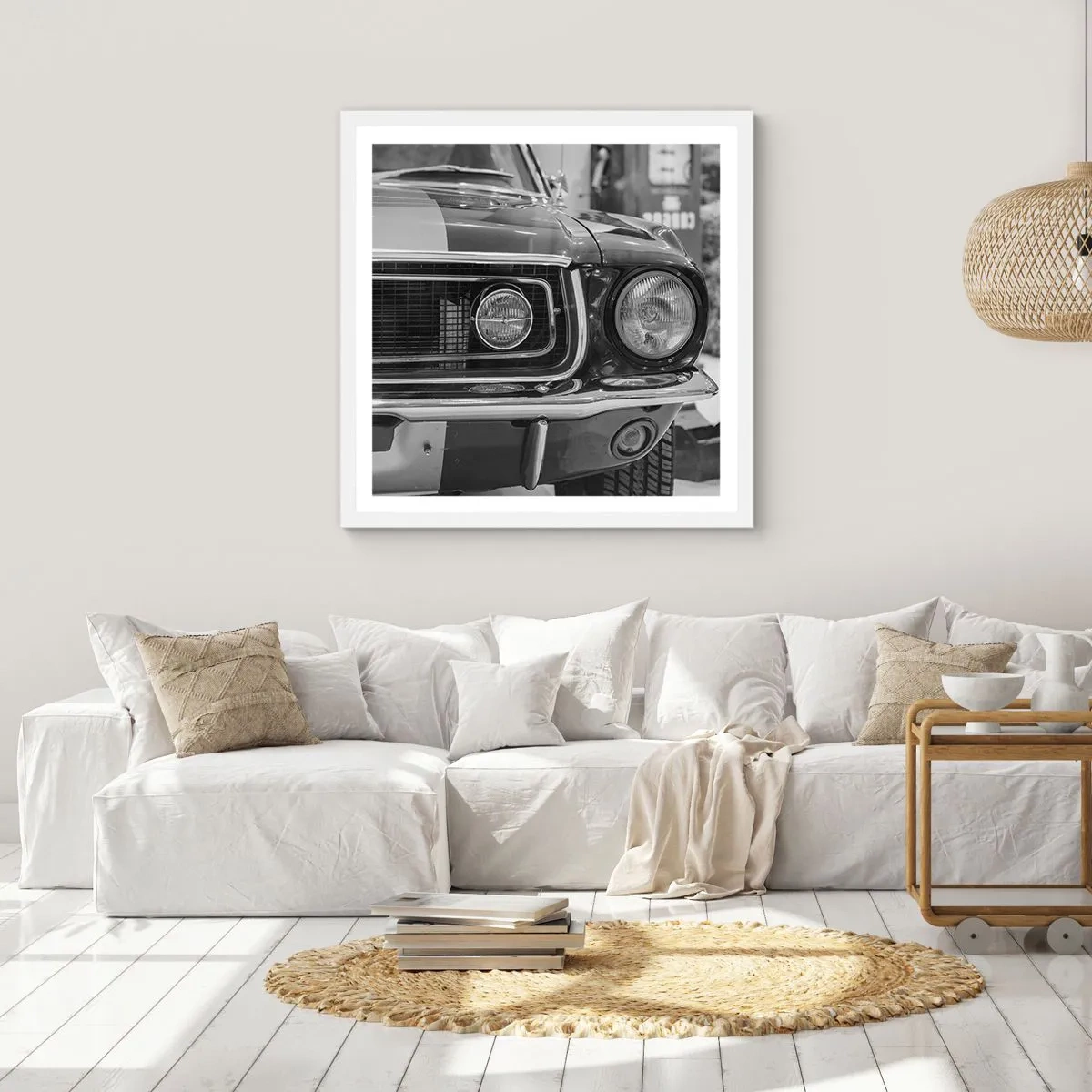 Pôster em moldura branca - Condução perigosa - 50x50 cm