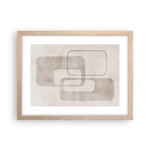 Pôster com moldura de carvalho claro - Argamassa geométrica - 40x30 cm