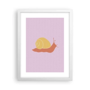 Pôster em moldura branca - Não há pressa - 30x40 cm