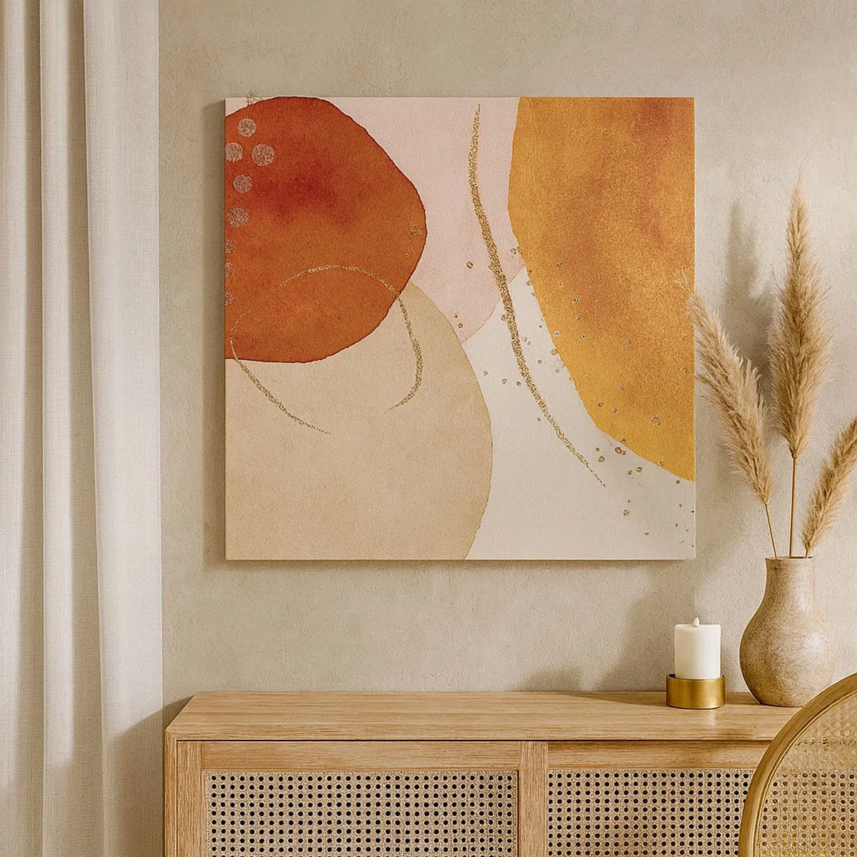Quadro em tela - Redondeza e movimento - 30x30 cm