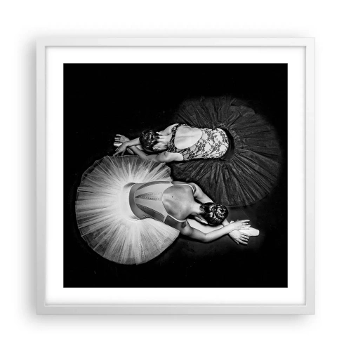 Pôster em moldura branca - Jin e yang – o equilíbrio perfeito - 50x50 cm