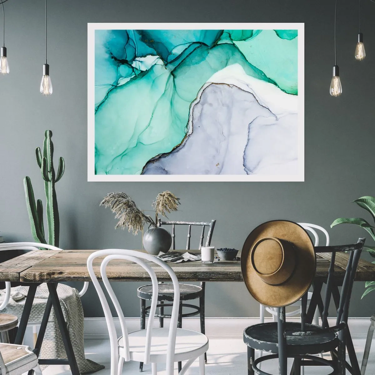 Pôster - Estudo em turquesa - 100x70 cm