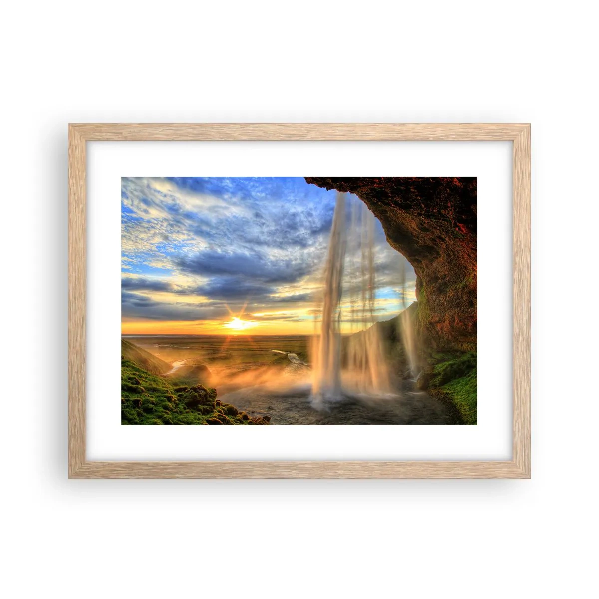 Pôster com moldura de carvalho claro - O mundo por trás das gotas - 40x30 cm