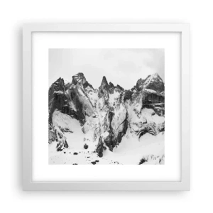 Pôster em moldura branca - O assustador cume de granito - 30x30 cm