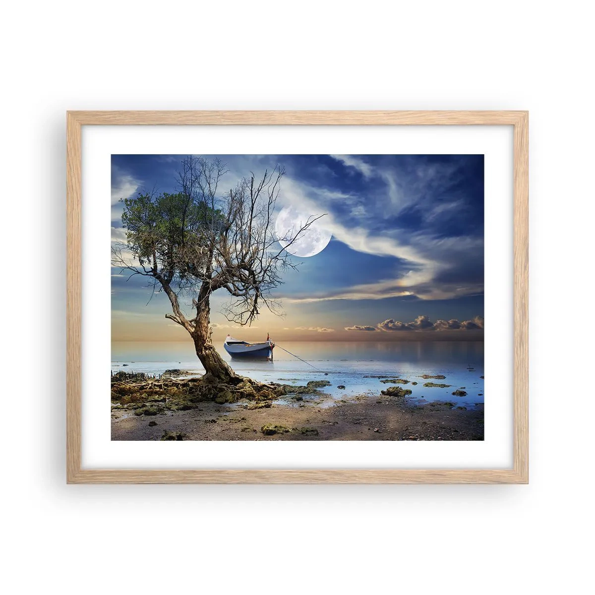 Pôster com moldura de carvalho claro - É este o fim ou o começo? - 50x40 cm