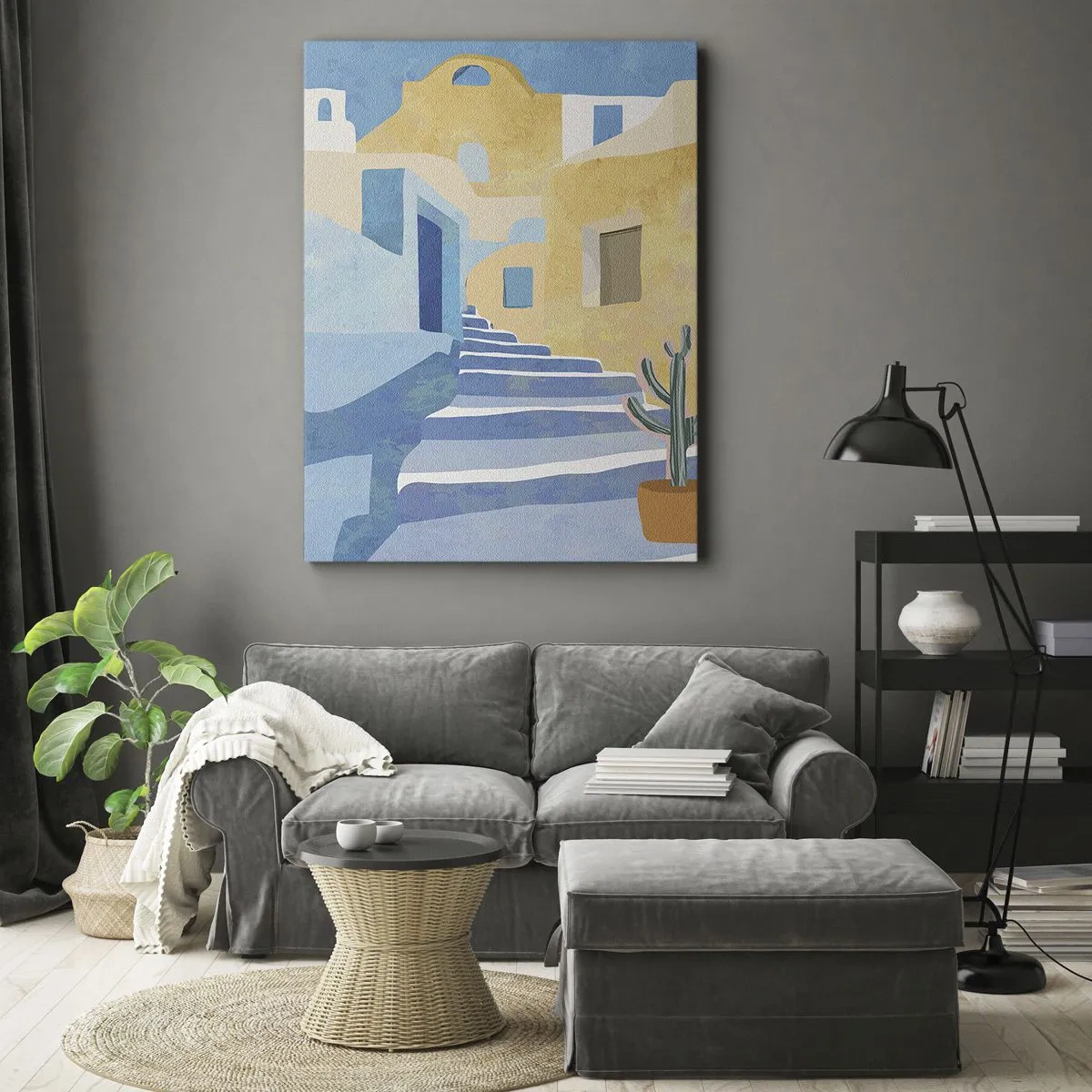 Quadro em tela - Um dia em uma cidade árabe - 45x80 cm