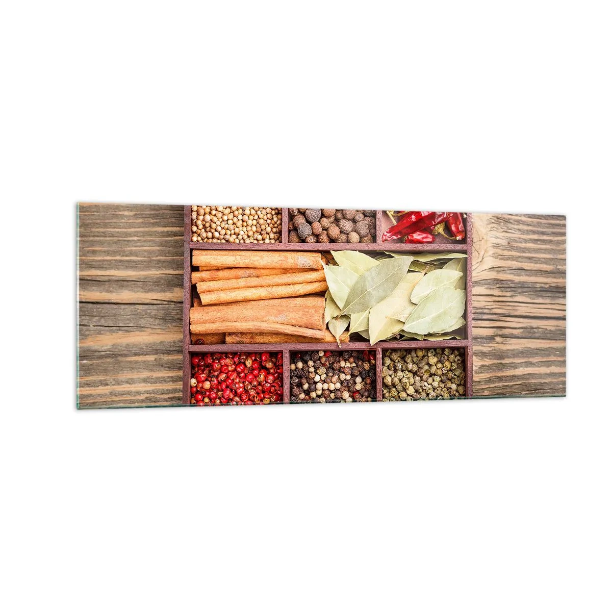 Quadro em vidro - Ordem das formas, um ramo de aromas - 140x50 cm