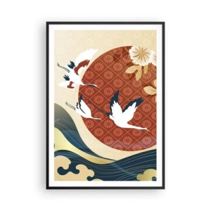Pôster com moldura preta - Conto de fadas japonês - 70x100 cm